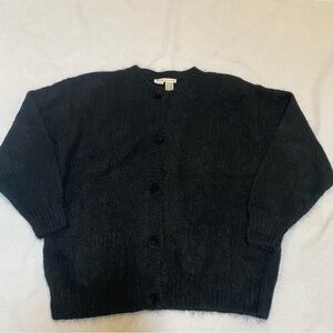 Nick Osborne Vintage Mohair Wool Oversized Handknit Cardigan Velvet Buttons M